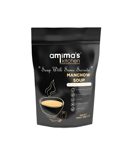Amima's Kitchen Veg. Manchow Jain Soup (No Onion No Garlic) - 100 Grams [Serves 10] | Instant Soup Mix Powder | Ready To Cook | No Artificial Flavour & Colour | Gluten Free | Non GMO | Healthy Soup