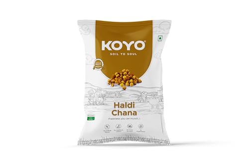 KOYO Haldi Chana 360 Gram | Roasted Chana with Turmeric | High Protein Healthy Snack | Natural & Crunchy | No Artificial Flavour, No Onion, No Garlic | Immunity Booster Snack