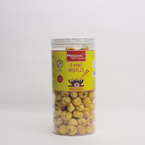 Mooddy Munch 2Mins Noodles Jain Flavour & Roasted Makhana (70gm) Indian Snack, Jain Variety, No Onion No Garlic