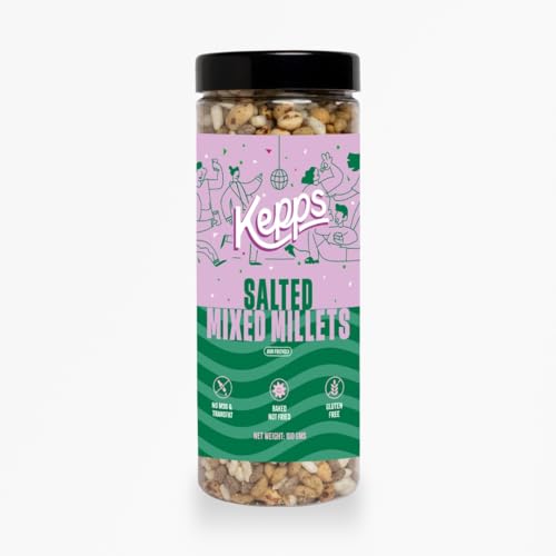 KEPPS Salted Millet Mix | Jain-Friendly Protein Snack | Gluten-Free, High Fiber & Plant Protein | Never Fried, Low-Calorie | Guilt-Free Crunchy Munchies – 100g