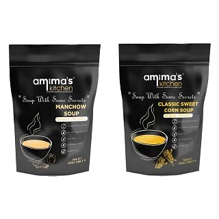 Amima's Kitchen Combo Of Manchow + Classic Sweet Corn Jain Soup (No Onion No Garlic) - 100 Grams (Pack of 2) | Instant Soup Mix Powder | Ready To Cook | No Artificial Flavour & Colour | Gluten Free | Non GMO | Healthy Soup