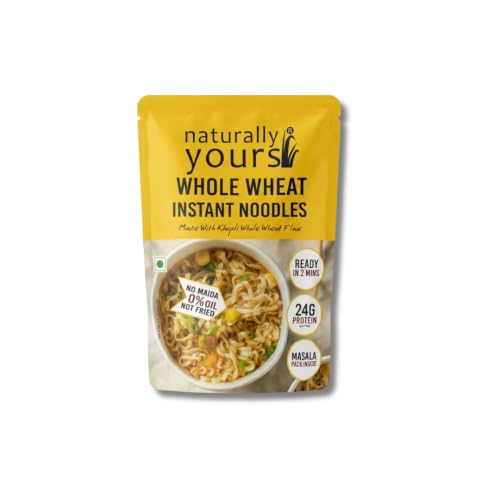 Naturally Yours Khapli Atta Whole Wheat Instant Noodles 175g | 24g Protein | High Protein & Fiber | 100% Maida-Free | Healthy Meal | Non-Fried | No Onion No Garlic Jain-Friendly | Pack of 1