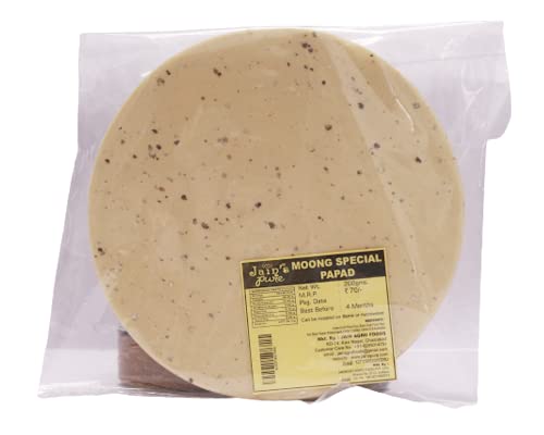 JAIN'S PURE MOONG SPECIAL PAPAD 200 GM- | Ready to Cook Papad (Pack of 2)
