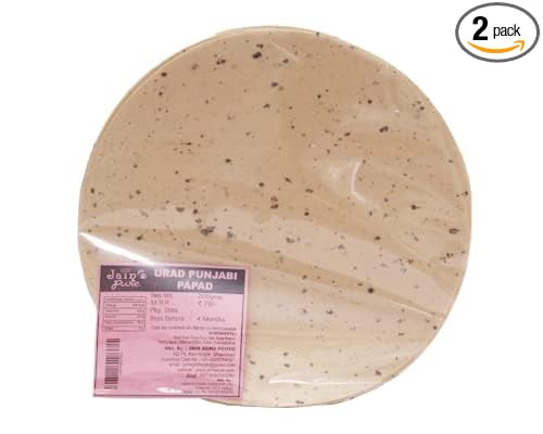 JAIN'S PURE URAD PUNJABI PAPAD 200 GM- HANDMADE (PACK OF 2)