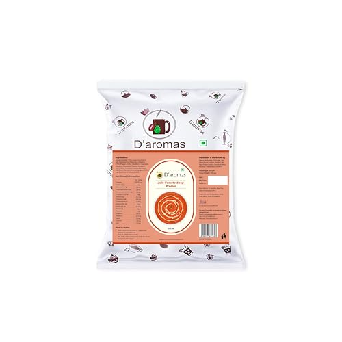 D'aromas Instant Jain Tomato Soup 8Kg, Instant Premix Powder With No Onion & No Garlic, Mix Powder, Veg Soup, No Artificial Flavour & Colour (Each 500gm) (Pack Of 16)