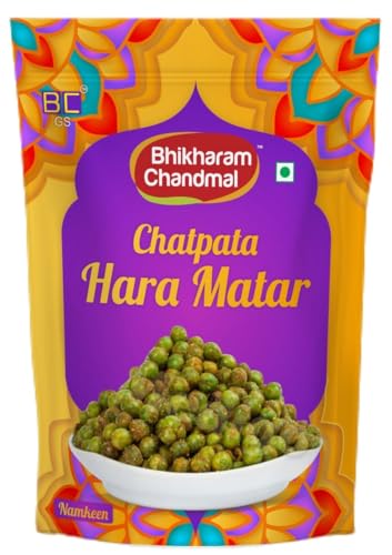 Bhikharam Chandmal's Chatpata Hara Matar I 200gms | No Onion No Garlic I 100% Roasted | Fresh from Factory | Travel - Gift Pack | Vegan Gluten-Free | Crunchy, AnyTime Snack I Ready to Eat |