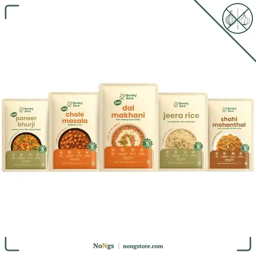 Quicky Bowl Ready to eat jain Meal Combo | Jain Meal | No Onion No Garlic | Instant meal | Freeze Dried | (Pack of 5)