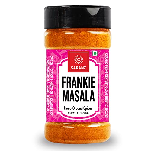 SARANZ Frankie Masala | Kathi Roll Masala Spice Mix | Tangy & Spicy Amchur Anardana Blend | For Rolls, Wraps, Paneer, Veg Kathi Roll, Chaat & Sandwiches | No Added Colors | 100g