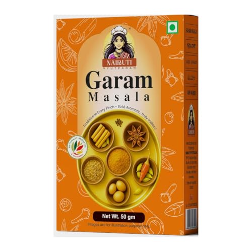 Nairuti Vyutpadan Garam Masala (Jain Friendly) 50g | No Onion No Garlic | Premium Whole Spice Blend | Rich Aroma Indian Curry Masala | No Preservatives, No Artificial Colour