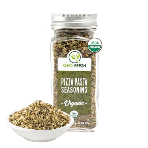 Geo-Fresh Organic Pizza Pasta Seasoning, 25g | Aromatic & Flavourful Blend | Sprinker for Pizza, Pasta, Stews, Salads | No Artifical Colour & Preservatives| 100% Organic, Non-GMO, USDA Certified, Jaivik Bharat Certified