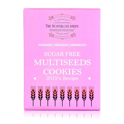 The Nostalgia Bakes Sugar-Free Multiseeds Cookies – Handmade Healthy Biscuits for Diabetics – Natural Seed Mix Cookies with 2019's Original Recipe – Jain Friendly Tea-Time Snack – No Added Sugar