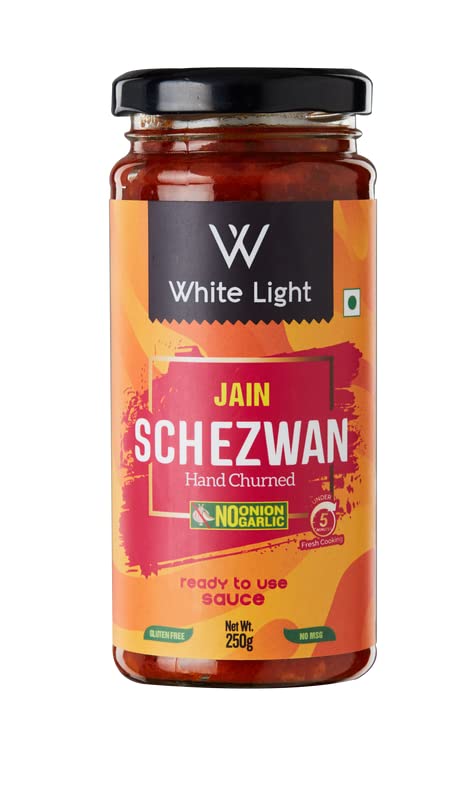 White Light Food Jain Schezwan Sauce L No Garlic No Onion L Ready To Eat Healthy Food-250 Gram, Pack Of 1