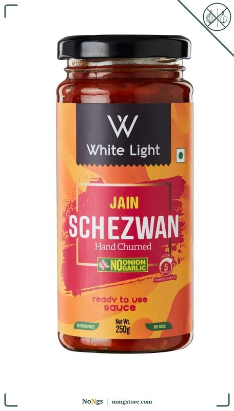 White Light Food Jain Schezwan Sauce L No Garlic No Onion L Ready To Eat Healthy Food-250 Gram, Pack Of 1