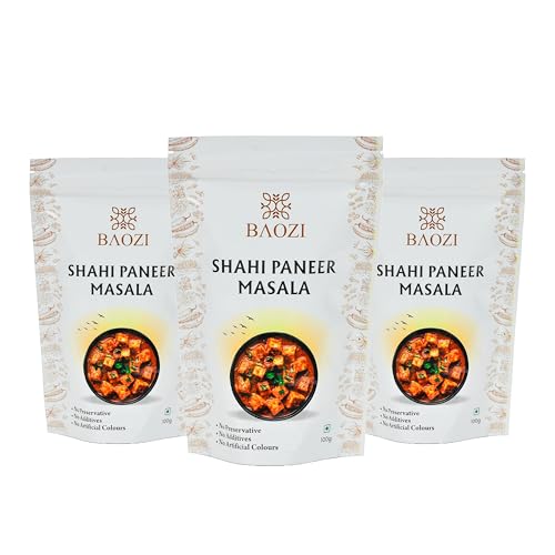 BAOZI Shahi Paneer Masala - No Onion, No Garlic | Royal Indian Spice Blend for Paneer Dishes | Rich, Creamy & Aromatic Flavor | Perfect for Shahi Paneer, Curries & Gravies | Pack of 3 (100g x 3)
