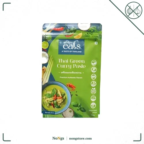 Beauty Eats Thai Green Curry Paste| Premium Thai Herbs & Spices| Ready To Cook| 100% Vegetarian| No Onion&Garlic (100Gm)