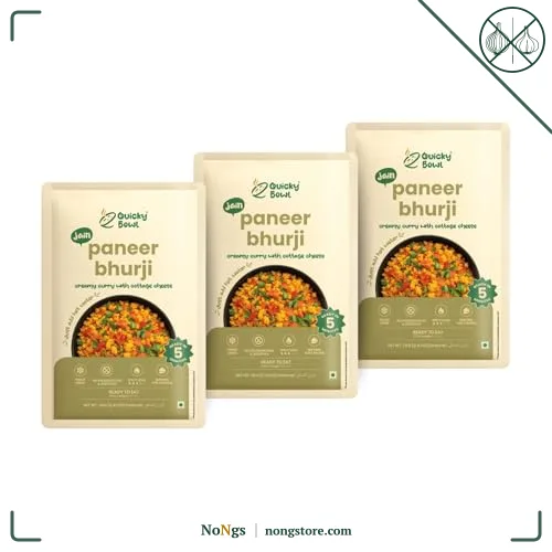 Quicky Bowl Jain Paneer Bhurji | Mashed Cottage Cheese And Vegetable | Ready To Eat | No Onion No Garlic | Punjabi Sabji | Instant Food | (Pack Of 3)