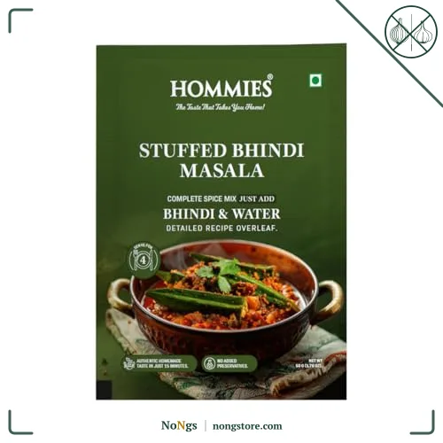 Hommies Stuffed Bhindi Masala Spice Mix | Ready to Cook in Minutes | Just Add Ladyfinger & Water | Serves 4 | Healthy Curry Masala with No Preservatives | Pack of 4 (200g, 50g Each)