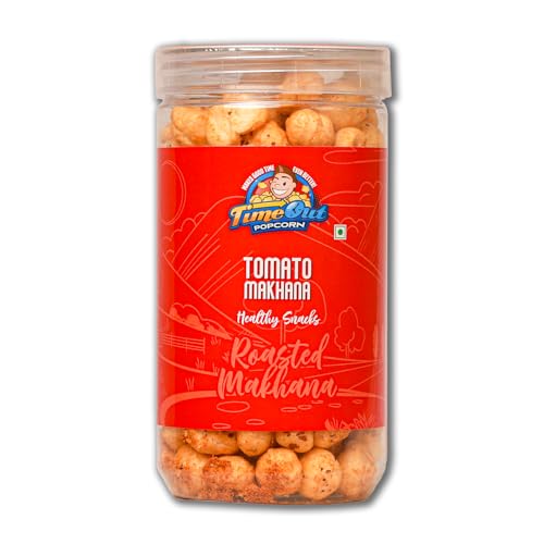 Time Out Popcorn Jain Tomato Flavour Roasted Makhana 70g, Crunchy Spicy Foxnuts