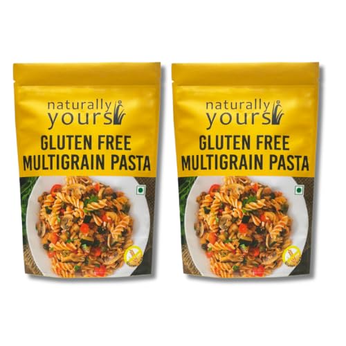 Naturally Yours Gluten Free Multigrain Pasta | Corn, Amaranth, Bengal Gram, Jowar & Rice | No Maida, Preservative Free, Vegan, No Onion No Garlic, Jain Friendly | High Fiber & Protein | 200g Pack of 2