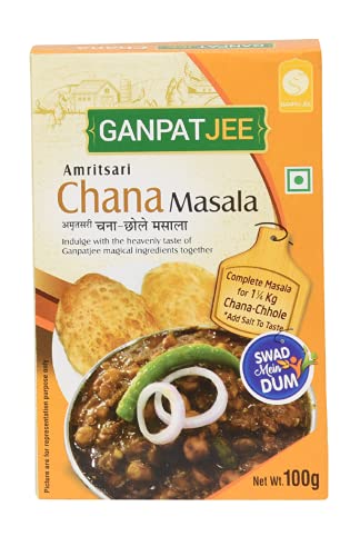 Ganpatjee Chana Chole Masala,100g | Indian Authentic Spices, Delicious And Flavorful With Natural Oils | No Onion Garlic Masala