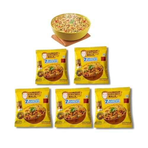 Classic Masala Khichdi– Pack of 5 | Ready to Cook | Includes Khichdi Premix & Kammy Spicemix | 100% Natural | 9-Month Shelf Life | Cooks in 7 Minutes | No Added Preservatives or Added Colors