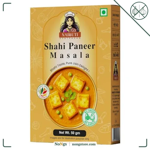 Nairuti Vyutpadan Jain Shahi Paneer Masala 50g | No Onion No Garlic | Authentic Satvik & Jain-Friendly Paneer Gravy Masala | Rich Creamy Flavor | Pure & Natural Indian Spice Blend