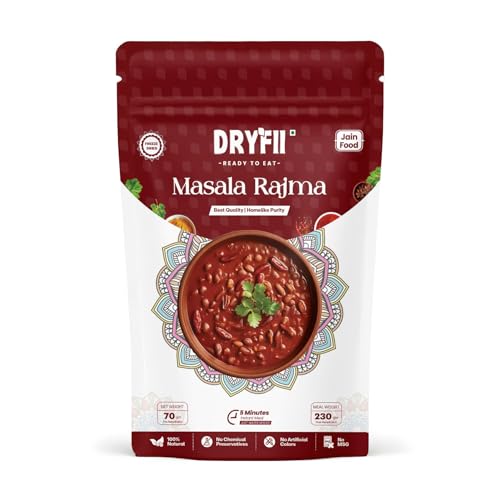 Dryfii Ready-to-Eat Instant Jain Masala Rajma| Pure Veg | Freeze Dried | No Onion, No Garlic | Rehydrated Weight 230 g