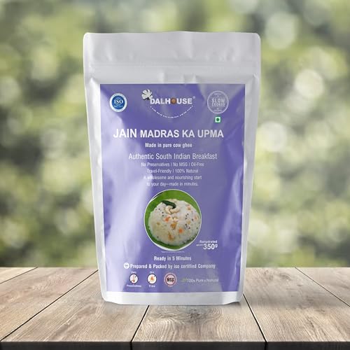 DALHOUSE Jain Madras ka Upma — Ready to Eat | Just Heat and Eat Indian Breakfast | No Onion & Garlic | No Preservatives | Pure Veg | Just Add Water & Cook
