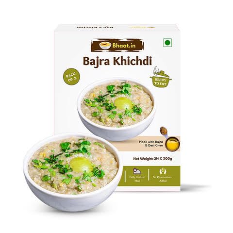 Bhaat.in Bajra Khichdi | Pack of 2 | Millet Meal | High Protein & Fiber multigrain | Winter food| Ready to Eat Healthy Meal | Gluten-Free | No Onion, No Garlic | Travel-Friendly | Wholesome Indian Food