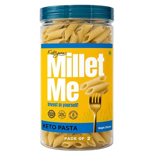 Millet Me by Kuizeens Keto Pasta - 250g (Pack of 2) Ultra Low Carb & High Protein Fusilli | Diabetic Friendly, Weight Management & Keto Diet Approved | No Added Sugar, Maida-Free | No Onion No Garlic | Jain-Friendly | Instant Pasta