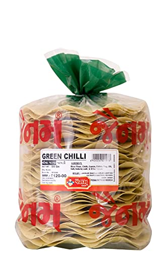 Jainam Green Chilli Rice Papdi, 500g