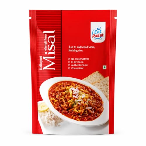 RaEat Foods Ready-to-Eat Kolhapuri Misal | Authentic Maharashtrian Spicy Curry | Just Add Hot Water | No Preservatives | Serves 3-4