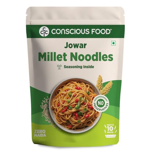 Conscious Food Millet Noodles | 162g | No Preservatives| No Maida | No Msg | No Artificial Colors or Flavors, No Trans Fat & Cholesterol