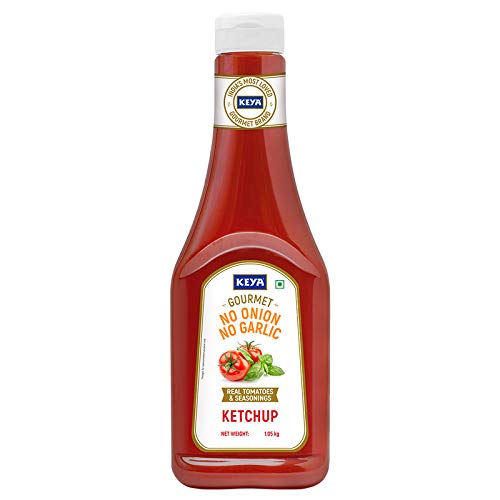 Keya Gourmet No Onion No Garlic Ketchup | PP Bottle Pack of 2 x 1050 Gm