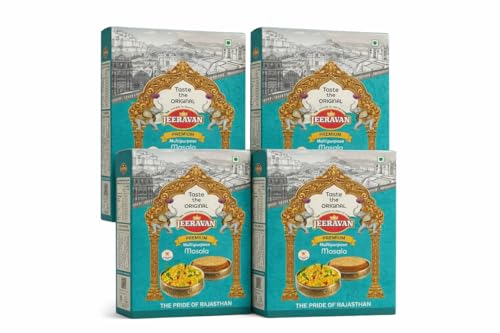 JEERAVAN Masala | जीरावन मसाला | Poha Masala Fruit Chaat Masala | Tastemaker | Mix of 32 Blended Healthy Spices | 100% Natural Ingredients | 100 gm (Pack Of 4 (400Gram))