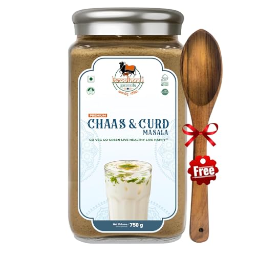 Satvik Sanatani Sawaminaryan, Jain, Vegan Tangy Street-Style Panjabi Chaas Masala| Gujarati Chaas Masala | Blend Natural Ingredients Cumin, Coriander, Pudina, Pink & Black Salt | No Preservatives | FSSAI Certified | No Onion No Garlic | Pack In Premium Organic Glass Jar With Steel Cap (750g Glass Jar, Chaas & Curd Masala)