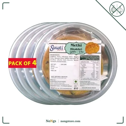 Svasti Dry Methi Bhakhri Snacks - 200 gms (Pack Of 4)| Roasted Healthy Gujarati Snacks | No Maida | No Artificial Colours | No Onion & No Garlic | Vacuum Packed | Gluten Free