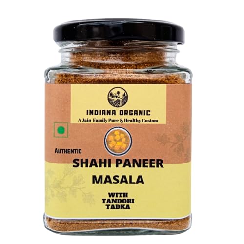 Indiana Organic - Shahi Paneer Masala Powder | with Tandoori Tadka - 150 Gram | No Onion & Garlic | Freshly Ground Packed on Order