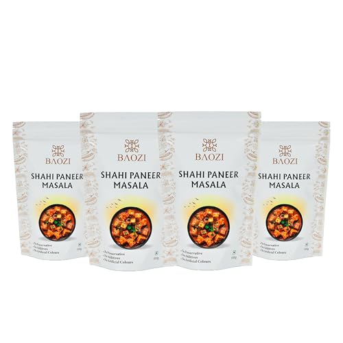 BAOZI Shahi Paneer Masala - No Onion, No Garlic | Royal Indian Spice Blend for Paneer Dishes | Rich, Creamy & Aromatic Flavor | Perfect for Shahi Paneer, Curries & Gravies | Pack of 4 (100g x 4)