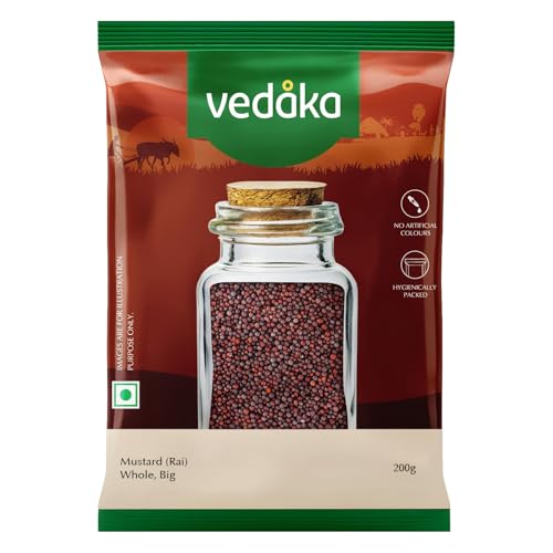 Amazon Brand - Vedaka Mustard (Rai) Whole, Big 200 g