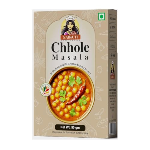 Nairuti Vyutpadan Chhole Masala (Jain-Friendly) 50g | No Onion No Garlic | Punjabi Chole/Kabuli Chana Masala | Rich Aroma, Ready Curry Mix | No Preservatives