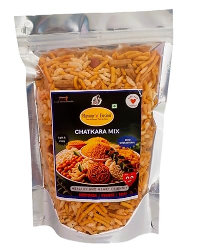 FLAVOUR N FUSION Chatkara Mix Namkeen | Crispy and Crunchy Savoury Snack | NO Onion NO Garlic | Handmade and Hygienically Prepared | No Artificial Colors or Flavours | Freshly Packed | 250 gm