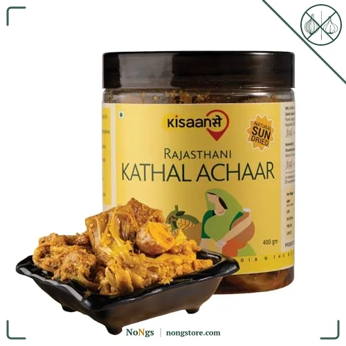 KisaanSay Jackfruit Pickle| Katahal ka Achar | Kathal achaar | 400 GM | Traditional Spicy & Tangy | No Preservatives, No Vinegar | Made in Pure Mustard Oil | Sun-Dried | Homemade Taste | Plastic Jar | No Onion & No Garlic | hodale | palapazham | chakka | kanthal |