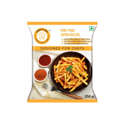 Chef's Art-Piri Piri Sprinkler-Treat For Any Snack,Pack Of 250 Gm,Cilantro,Powder|For French Fries,Popcorn,Pasta & Snacks|No MSG,Vegetarian|Spices Mix|Restaurant Style Flavor