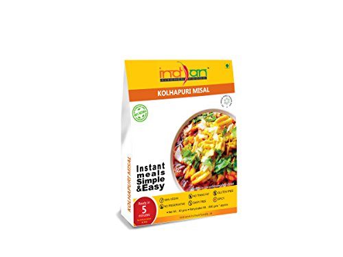 Indian Kitchen Foods Jain Kolhapuri Misal | Freeze Dried Gluten-Free Ready to Eat Instant Vegetarian/Vegan Meal - Rehydrated Wt. 690 gm