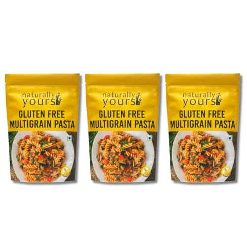 Naturally Yours Gluten Free Multigrain Pasta | Corn, Amaranth, Bengal Gram, Jowar & Rice | No Maida, Preservative Free, Vegan, No Onion No Garlic, Jain Friendly | High Fiber & Protein | 200g Pack of 3