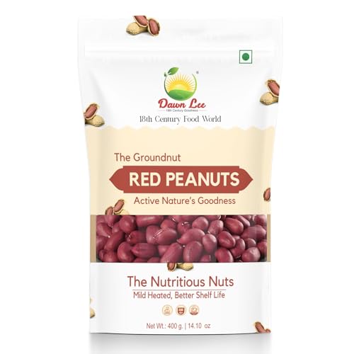 Dawn Lee Raw Red Peanuts 400g | Desi Moongfali (Groundnut) | Natural Protein Snack | Gluten-Free Unpolished Singdana | Healthy Mungfali for Ekadashi, Navratri, Roasting & Chutneys
