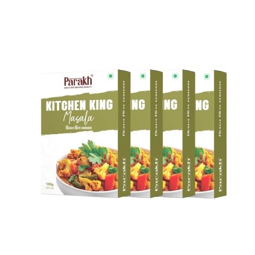PARAKH Kitchen King Masala | Premium Indian Spice Blend | No Onion No Garlic Masala | Rich, Aromatic & Flavorful | 100 g (PACK OF 4)