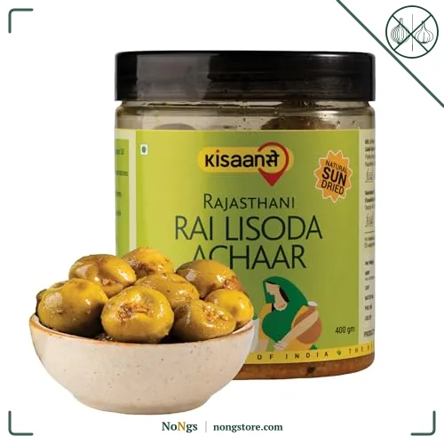 KisaanSay Indian Olive and Rai Pickle| Raai Lisoda ka achaar | Rai Lisoda achar | 400 GM | Traditional Spicy & Tangy | No Preservatives, No Vinegar | Made in Pure Mustard Oil | Sun-Dried | Homemade Taste | Plastic Jar | No Onion & No Garlic | jalpai | lasora | lasoda | Glue Berry and Mustard Pickle |