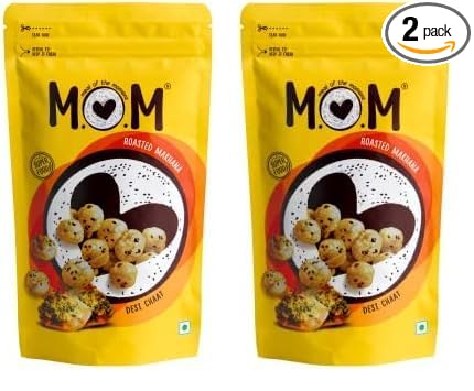 MOM - Meal of the Moment, Roasted Desi Chaat Makhana, 52g | Gluten Free | Anti Oxidants | MSG Free | Zero Trans Fat | No added Preservatives and No Artificial Flavours | No Onion No Garlic (Pack of 2)
